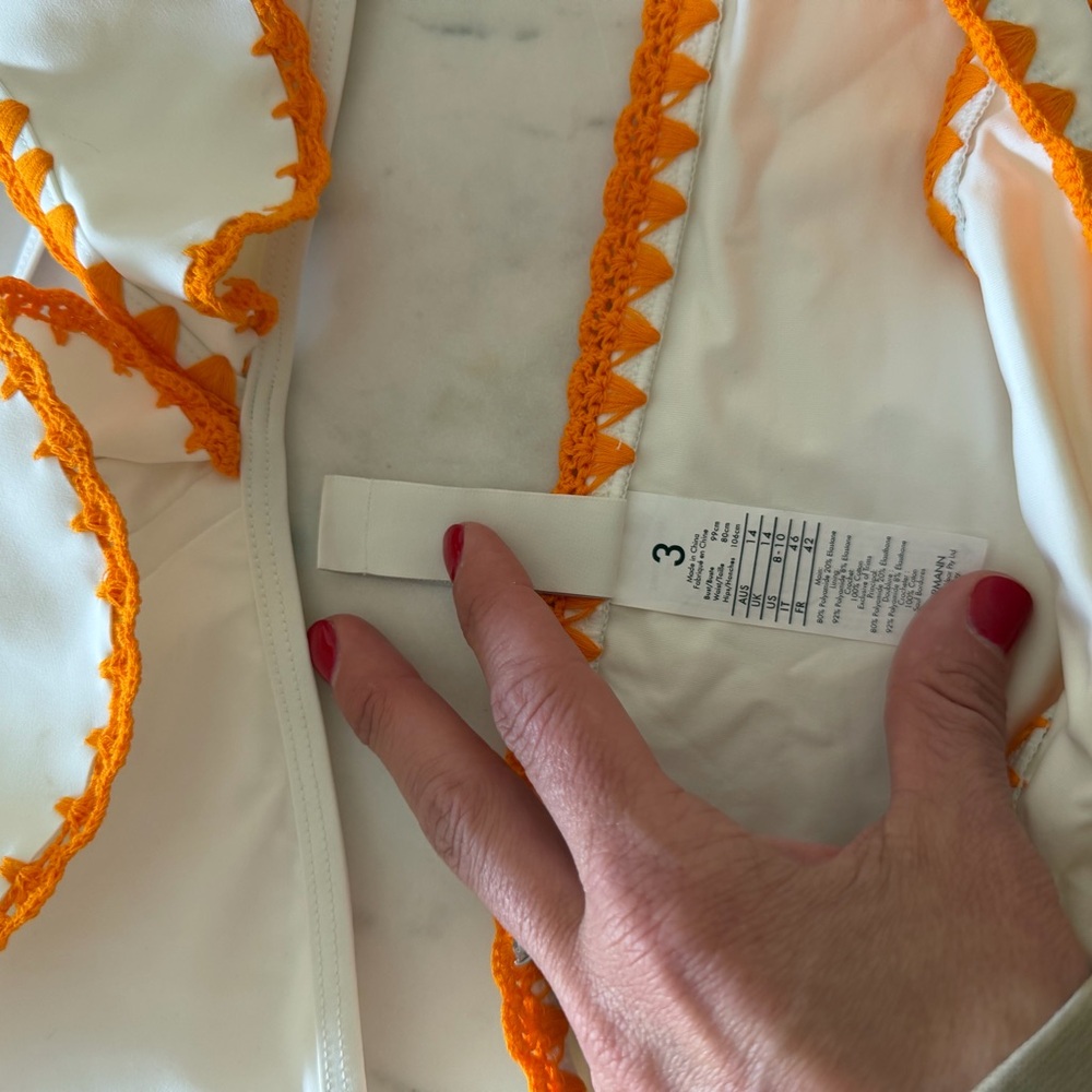 Zimmermann White and Orange Bikini - Picture 4 of 6